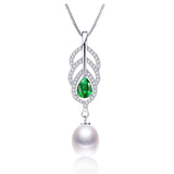 Freshwater Pearl Crystal Pendant Zircon Silver Jewelry Women