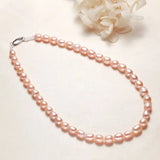 Natural Freshwater Pearls Necklace 8mm Beaded Jewelry for Women