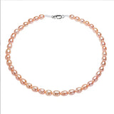 Natural Freshwater Pearls Necklace 8mm Beaded Jewelry for Women