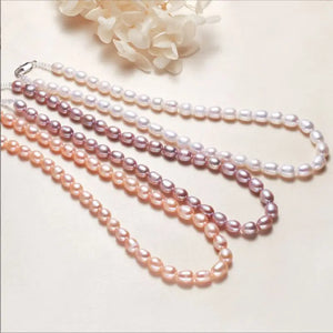 Natural Freshwater Pearls Necklace 8mm Beaded Jewelry for Women