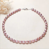 Natural Freshwater Pearls Necklace 8mm Beaded Jewelry for Women