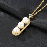 925 Silver Freshwater Pearl Pendant Necklace Square Chain Jewelry