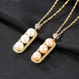 925 Silver Freshwater Pearl Pendant Necklace Square Chain Jewelry