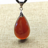 Garnet Red Crystal Pendant Water Drop Shape Jewelry Necklace