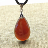 Garnet Red Crystal Pendant Water Drop Shape Jewelry Necklace
