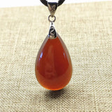 Garnet Red Crystal Pendant Water Drop Shape Jewelry Necklace