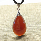 Garnet Red Crystal Pendant Water Drop Shape Jewelry Necklace