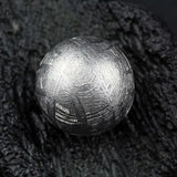 Gibeon Iron Meteorite Moldavite Bead 925 Silver 8mm