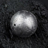 Gibeon Iron Meteorite Moldavite Bead 925 Silver 8mm