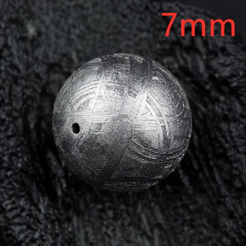 Gibeon Iron Meteorite Moldavite Bead 925 Silver 8mm