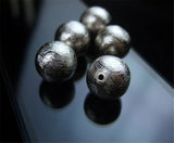 Gibeon Iron Meteorite Moldavite Silver Beads 6mm-12mm