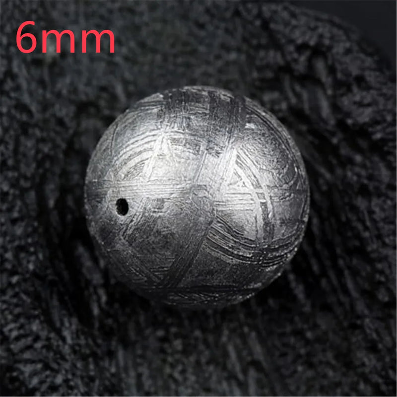 Gibeon Iron Meteorite Moldavite Silver Beads 6mm-12mm