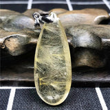 Rutilated Quartz Necklace Pendant Jewelry 40x16x9mm