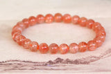 Golden Strawberry Quartz Crystal Bracelet Women Bead Stretch Bracelet