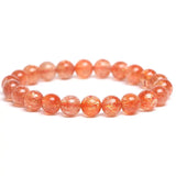 Golden Strawberry Quartz Crystal Bracelet Women Bead Stretch Bracelet