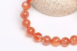 Golden Strawberry Quartz Crystal Bracelet Women Bead Stretch Bracelet