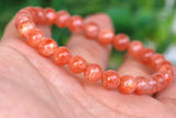 Golden Strawberry Quartz Crystal Bracelet Women Bead Stretch Bracelet