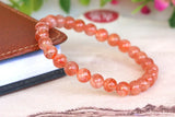Golden Strawberry Quartz Crystal Bracelet Women Bead Stretch Bracelet