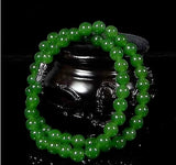 Green Jadeite Beads Necklace Lucky Charm Jewelry for Women Men