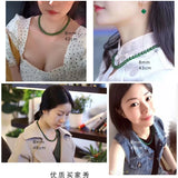 Green Beads Necklace Chinese Jadeite Jewelry Real Chinese Jades Stone