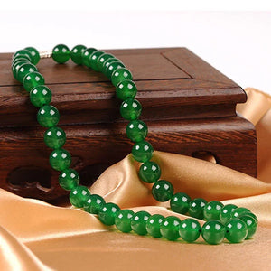 Green Beads Necklace Chinese Jadeite Jewelry Real Chinese Jades Stone