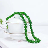 Green Beads Necklace Chinese Jadeite Jewelry Real Chinese Jades Stone