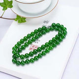 Green Beads Necklace Chinese Jadeite Jewelry Real Chinese Jades Stone