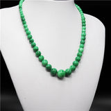 Green Jade Beads Necklace Emerald Jadeite Jewelry for Women