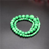 Green Jade Beads Necklace Emerald Jadeite Jewelry for Women