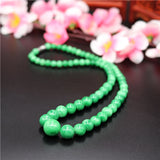 Green Jade Beads Necklace Emerald Jadeite Jewelry for Women