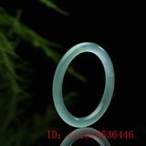 Natural Green Jade Bangle Round Bracelet Hand-Carved Amulet for Women