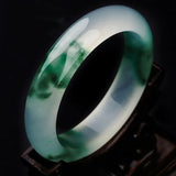 Green Jade Bangle Bracelet Charm Hand-Carved Amulet
