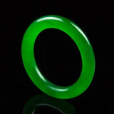 Green Jade Bangle Bracelet Hand-Carved Amulet Women Men
