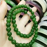 Natural Green Jade Beaded Necklace Women Charms Jewellery