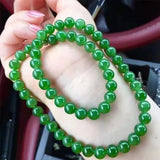 Natural Green Jade Beaded Necklace Women Charms Jewellery