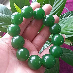 Green Jade Bracelet Women Men Fine Jewelry Bangle Real Jades Stone Beads