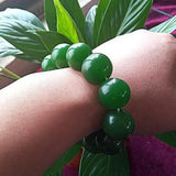 Green Jade Bracelet Women Men Fine Jewelry Bangle Real Jades Stone Beads