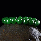 Green Jade Bracelet Hetian Jades Round Stone Beads Bangle
