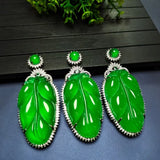 Green Jade Leaf Pendant Necklace Women Chrysoprase Charms Jewellery Jades Stone