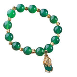 Green Jade Pixiu Pendant Bracelet Chrysoprase Bangle