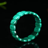 Natural Green Malachite Chrysocolla Bracelet 12x9mm Healing Stone Stretch Beads