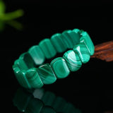 Natural Green Malachite Chrysocolla Bracelet 12x9mm Healing Stone Stretch Beads