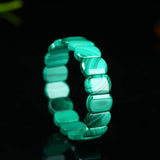Natural Green Malachite Chrysocolla Bracelet 12x9mm Healing Stone Stretch Beads