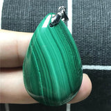 Green Malachite Chrysocolla Necklace Pendant Jewelry Silver Crystal
