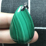Green Malachite Chrysocolla Necklace Pendant Jewelry Silver Crystal