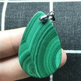 Green Malachite Chrysocolla Necklace Pendant Jewelry Silver Crystal