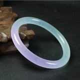 Green Purple Jade Bangle Bracelet Hand-Carved Jewelry for Women Men
