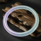 Green Purple Jade Bangle Bracelet Hand-Carved Jewelry for Women Men
