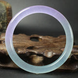 Green Purple Jade Bangle Bracelet Hand-Carved Jewelry for Women Men