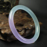 Green Purple Jade Bangle Bracelet Hand-Carved Jewelry for Women Men